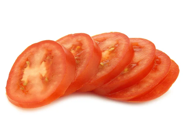 Frische und farbenfrohe italienische Tomatenscheiben — Stockfoto