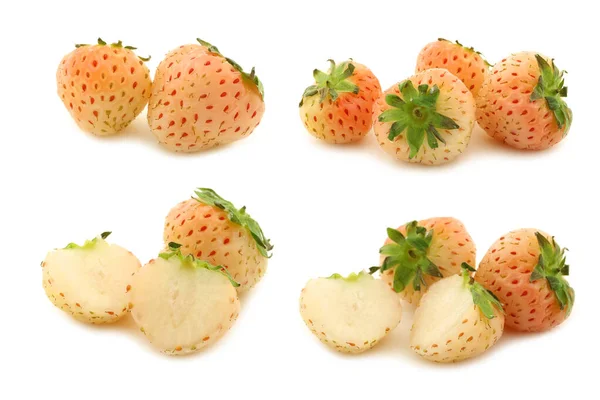 Pineapple Strawberries White Background — Stock Photo, Image