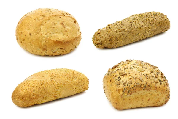 Luxe Broodjes Een Witte Achtergrond — Stockfoto