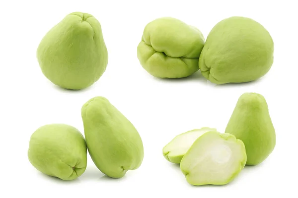 Frutti Chayote Sechium Edulis Fondo Bianco — Foto Stock