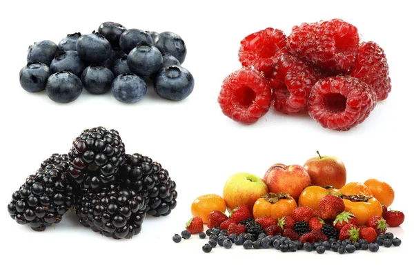 Coleção Frutas Coloridas Verão Fundo Branco — Fotografia de Stock