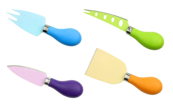 Colorful Cheese Knives White Background — Stock Photo, Image