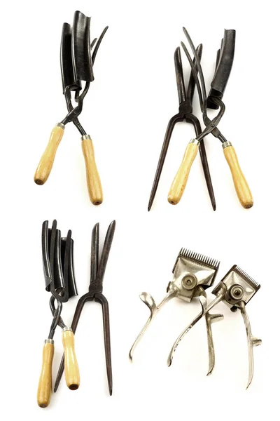 Vintage Barber Tools White Background — Stock Photo, Image