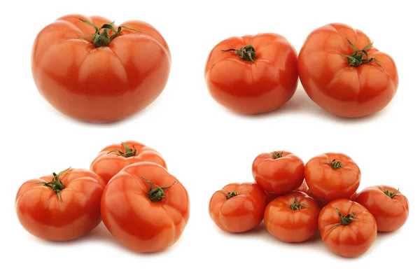 Świeże Pomidory Wołowe Białym Tle — Zdjęcie stockowe