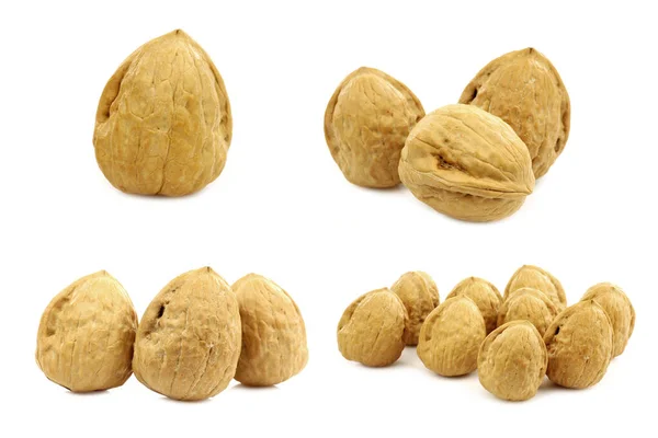 Bunch Walnuts White Background — Stock Photo, Image
