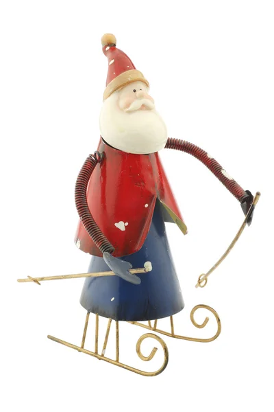 Gamla vintage metall jultomten figur på en släde — Stockfoto