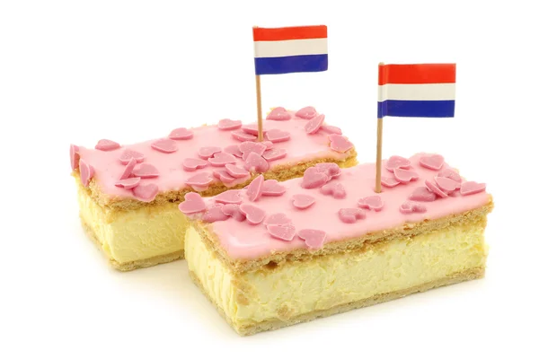 Pastel tradicional holandés llamado "tompouce " Imagen de stock