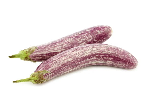 Two striped aubergines — Stock Photo, Image