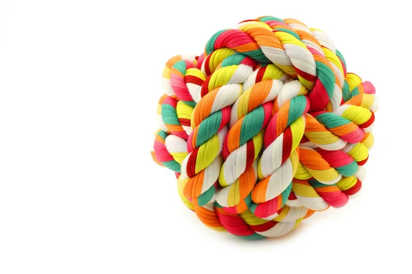 Colorful cotton dog toy — Stock Photo, Image