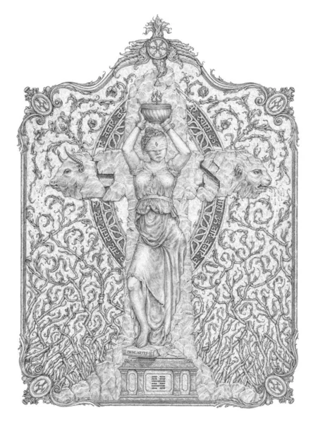 Sophia Modern Prometheus Desenho Lápis Fundo Branco — Fotografia de Stock