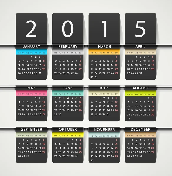 Calendrier 2015 — Image vectorielle