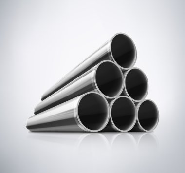 Metal borular yığını
