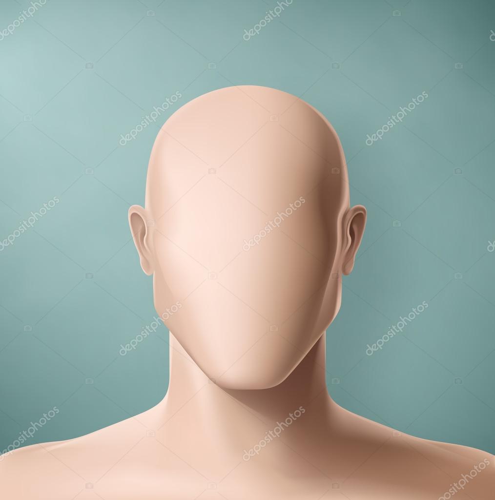 White Faceless Blank Head