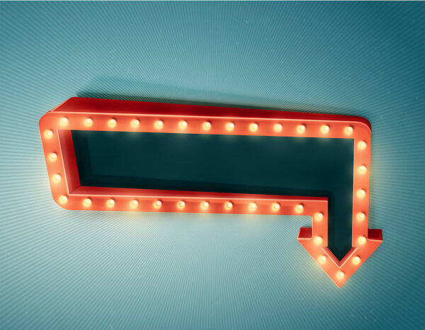 Retro arrow with space for text