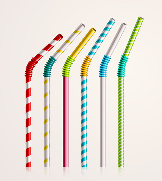 Colorful drinking straws