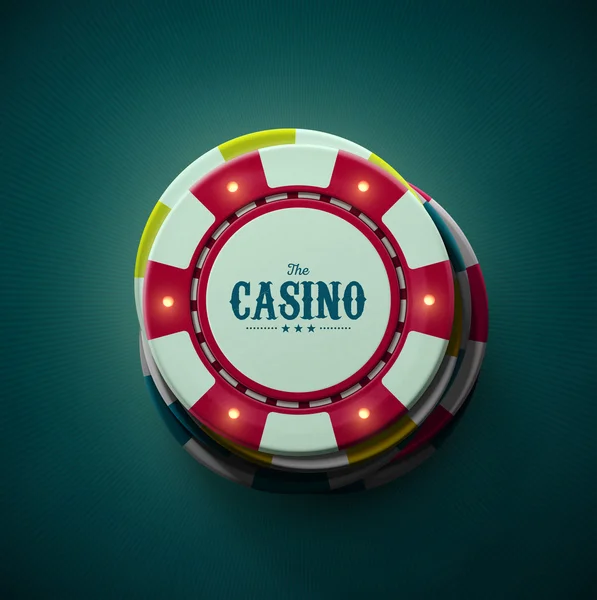 Casino chips terug naar boven — Stockvector