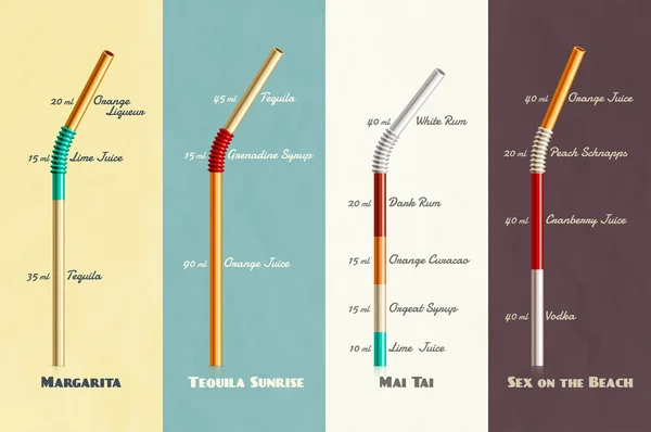 Set Cocktail Recipes Set Cocktail Recipes Stock Illustration