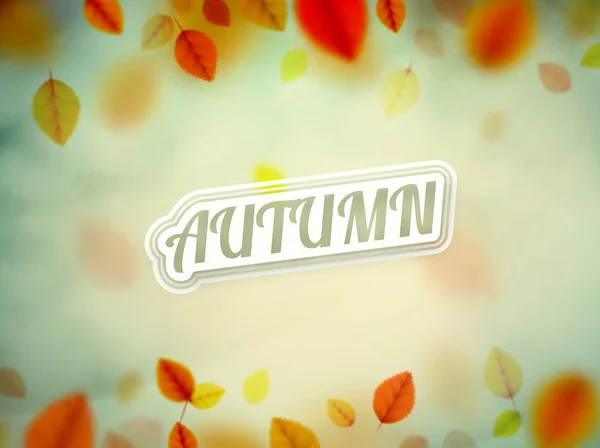 Hello autumn text with leaves — Stock Vector