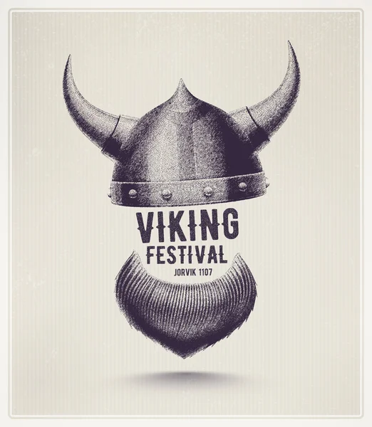 Viking helmet and beard — ストックベクタ