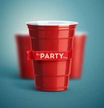 Three Red cups, clipart
