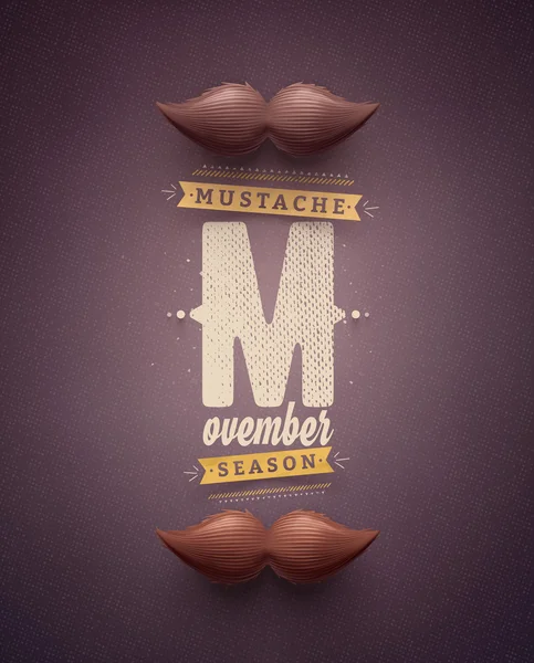 Movember, mustache season — Stock Vector