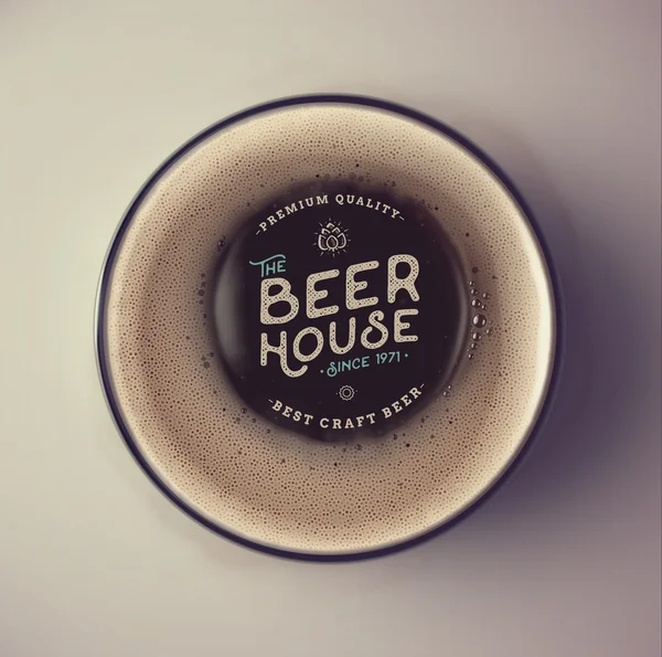 Etiqueta de la casa de cerveza — Vector de stock