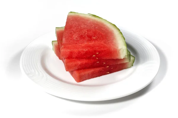 Watermelon slices on the white background — Stock Photo, Image