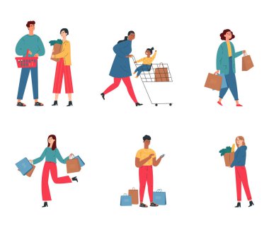 Mutlu insanların alışveriş koleksiyonu 