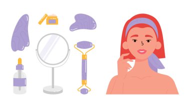 Yaşlanma önleyici cilt bakımı yöntemi. Gua Sha.