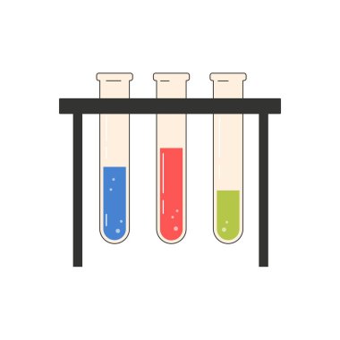  Kimya test tüpü ikonu. laboratuvar ögeleri. 