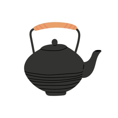 Mutfak çaydanlığı. Çamurdan çizgi film saksısı. 