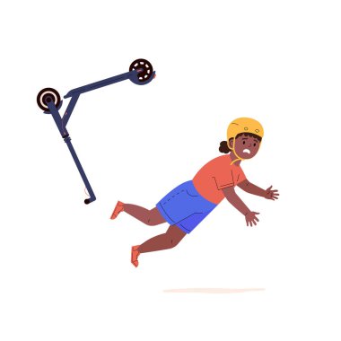 Motosikletten düşen kasklı küçük kız..