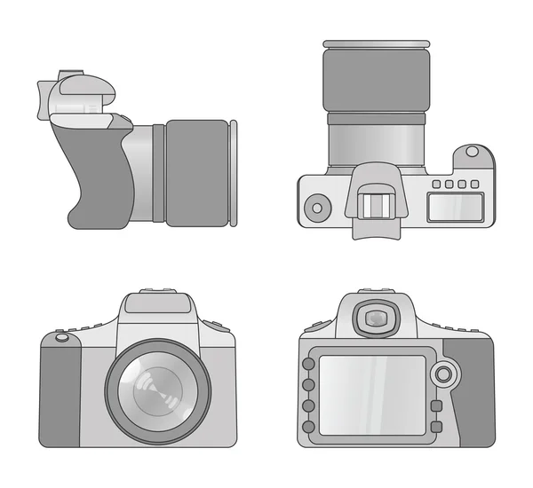 数码相机的不同视图 — 图库矢量图片