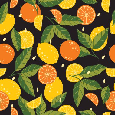 Turuncu ve limonsuz vektör deseni tekstil, kumaş, havlu ve kumaş için mükemmeldir.