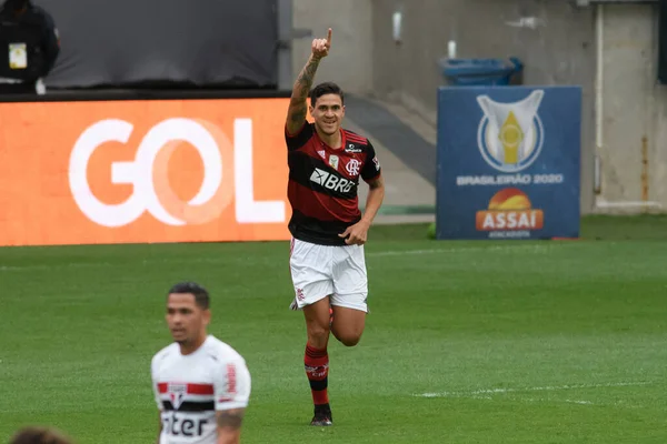 Rio Brasil Novembro 2020 Jogador Pedro Jogo Entre Flamengo São — Fotografia de Stock