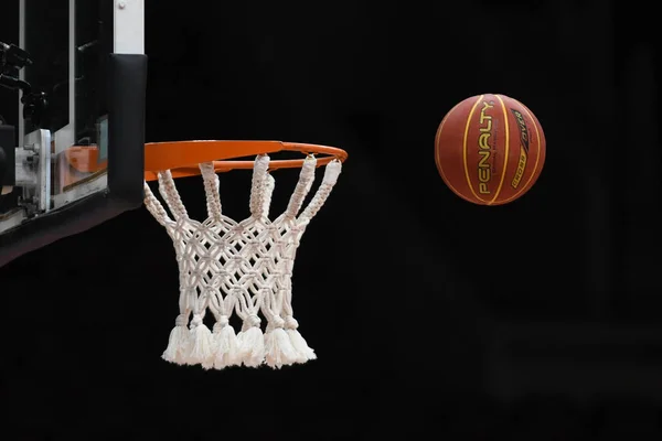 Rio Brasile Novembre 2020 Pallone Vicino Backboard Pallacanestro Nella Partita — Foto Stock