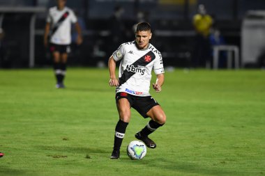 Rio, Brezilya - 13 Aralık 2020: Sao Januario Stadyumu 'nda Brezilya Şampiyonası Vasco 1 ve 1 Fluminense arasında oynanan maçta Leo Gil oyuncusu
