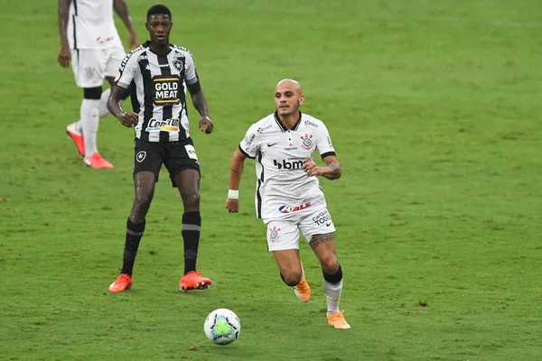 Rio Brasil Dezembro 2020 Santos Joga Entre Botafogo Corinthians Pelo — Fotografia de Stock
