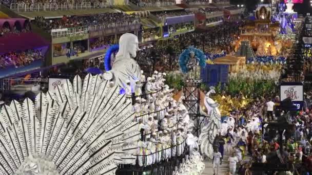 Rio Brazilië Februari 2020 Parade Van Sambaschool Unidos Tijuca Marques — Stockvideo