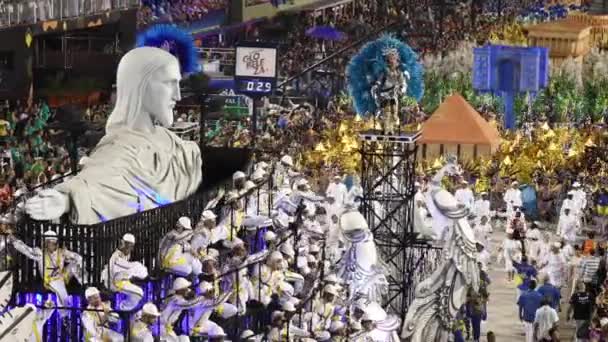 Rio Brazilië Februari 2020 Parade Van Sambaschool Unidos Tijuca Marques — Stockvideo