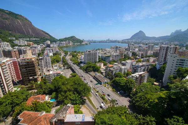 Rio Brazílie Ledna 2021 Pohled Lagou Rodrigo Freitas Významnou Pohlednici — Stock fotografie