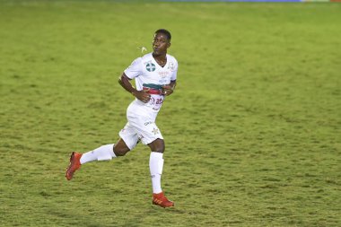 Rio, Brezilya - 17 Nisan 2021: Mauro Silva Portekiz-Flamengo maçı arasında Luso Brasileiro Stadyumu 'nda Carioca Şampiyonası' nda oynandı.