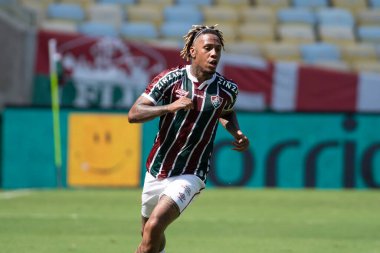 Rio, Brezilya - 25 Nisan 2021: Maracana Stadyumu 'nda Carioca Şampiyonası' nda Fluminense - Madureira maçında Abel Hernandez oyuncusu