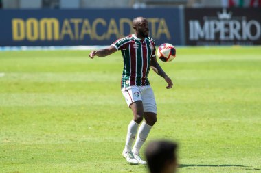 Rio, Brezilya - 25 Nisan 2021: Maracana Stadyumu 'nda Carioca Şampiyonası' nda Fluminense - Madureira maçı
