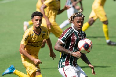 Rio, Brezilya - 25 Nisan 2021: Maracana Stadyumu 'nda Carioca Şampiyonası' nda Fluminense - Madureira maçında Abel Hernandez oyuncusu