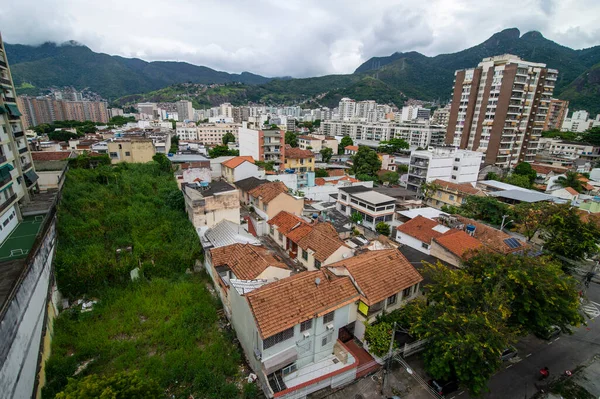 Vista Telhados Área Urbana Residencial Classe Média Densamente Povoada — Fotografia de Stock