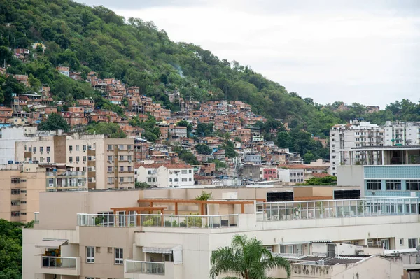Contraste Social Una Zona Urbana Ciudad Río Janeiro Mostrando Edificios —  Fotos de Stock