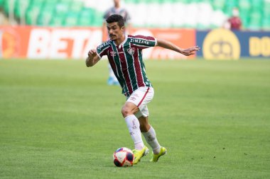 Rio, Brezilya - 9 Mayıs 2021: Maracana Stadyumu 'nda Carioca Şampiyonası' nda Fluminense ile Portuguesa arasındaki maçta Egidio oyuncusu