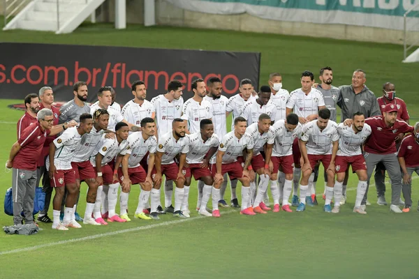 Rio Brasil Mayo 2021 Póster Partido Entre Flamengo Fluminense Por — Foto de Stock