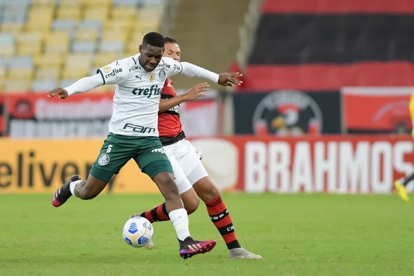 Rio, Brezilya - 30 Mayıs 2021: Patrick de Paula, Maracana Stadyumu 'nda düzenlenen Brezilya Şampiyonası' nın birinci raundunda Flamengo ve Palmeiras arasındaki maçta